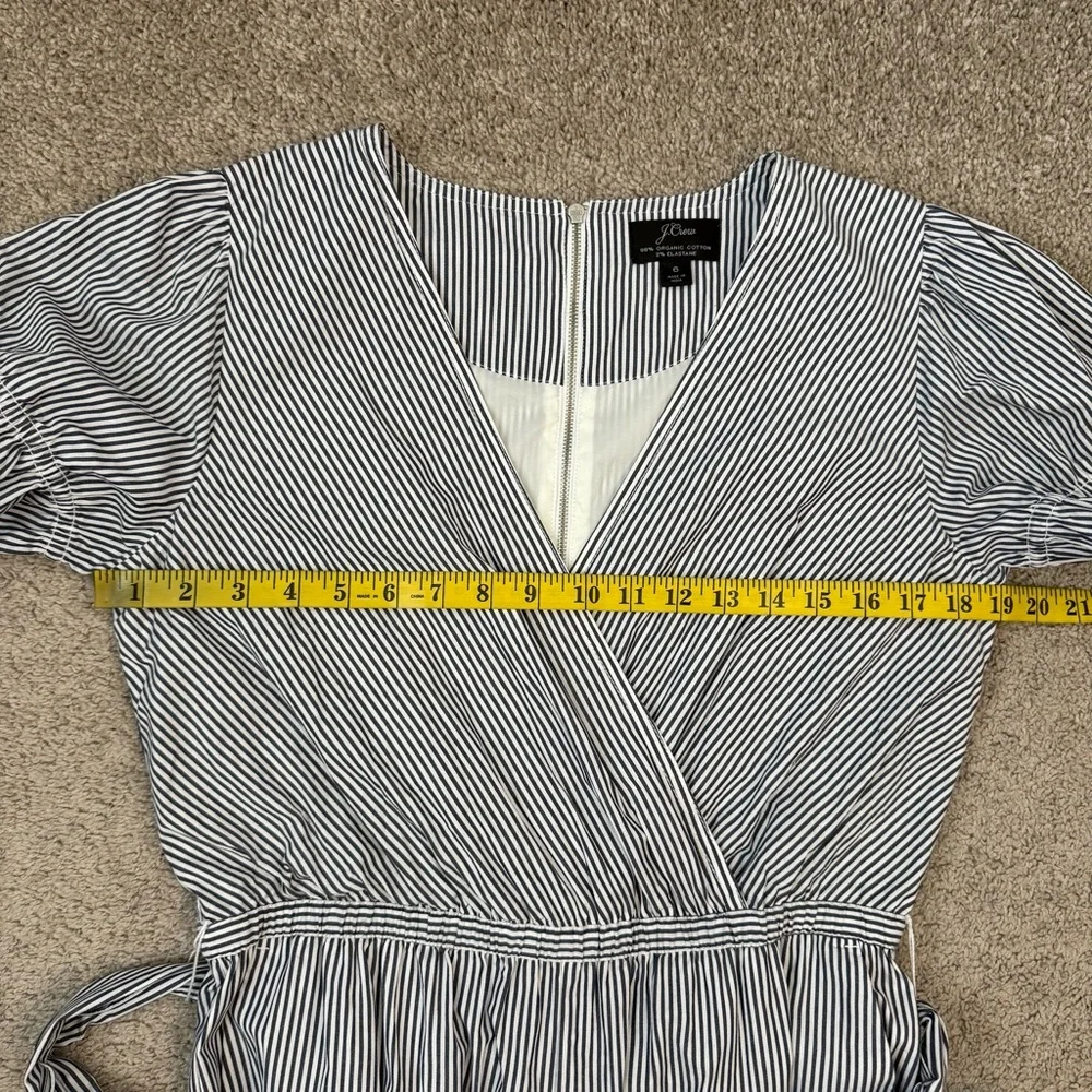 Striped Wrap Jumpsuit in Light Gray
